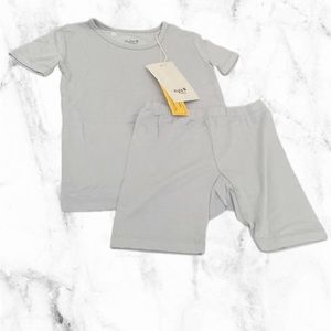 Kyte Baby Short Sleeve Pajamas in Fog size 3t